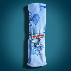 Light Blue Printed Illustration Beach Towel