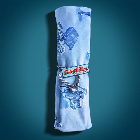 Light Blue Printed Illustration Beach Towel